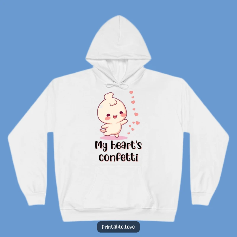 Cozy Funny Happy Trail Hearts Hoodie: Warm Character Gift