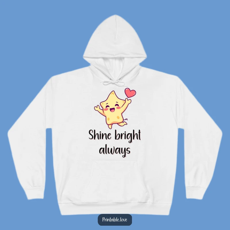 Cozy Funny Kawaii Star Hoodie: Stay Warm and Radiant with This Joyful Leaping Design