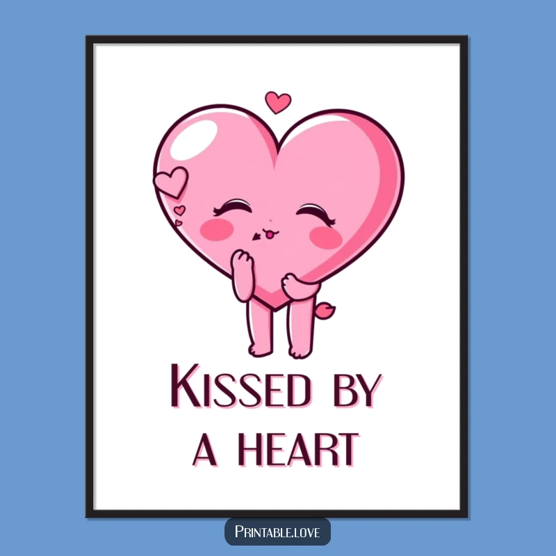 Free Printable Heart Wall Art: Dreamy Kiss DL Funny Decor