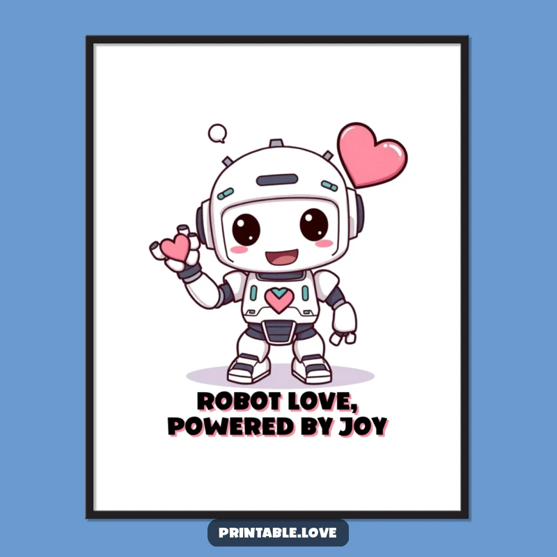 Free Printable Robot Wall Art: Silly Bow Humorous Downloadable Decor for Your Space