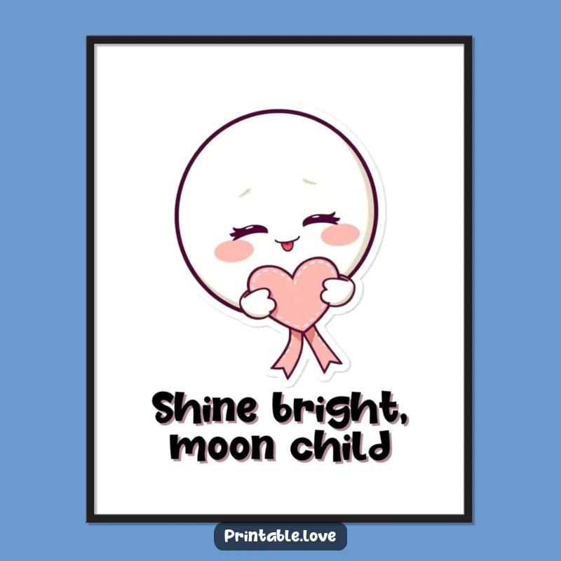 Free Printable Wall Art: Mischievous Moon Wink Funny Downloadable Art Decor