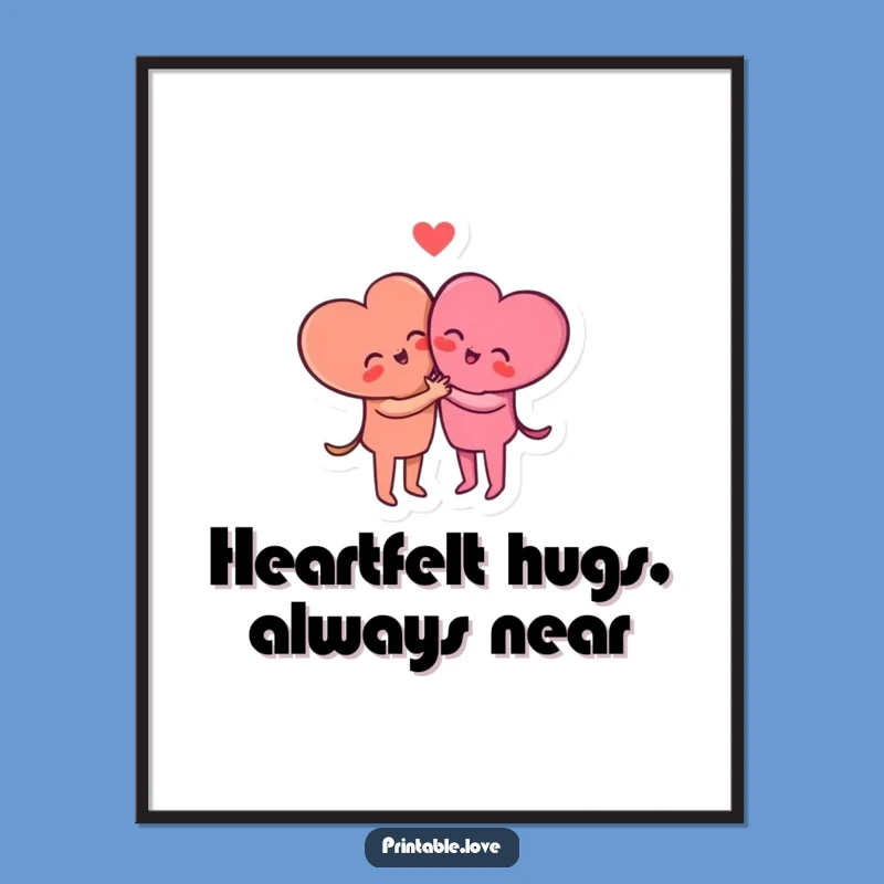 Free Printable Hugging Hearts Wall Art: Sweet DIY Downloadable Decor Gift
