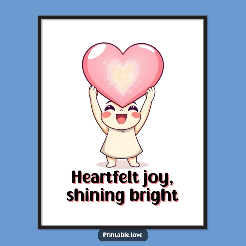 Free Printable Joyful Heart Wall Art - Giant Sparkling Heart Downloadable Decor