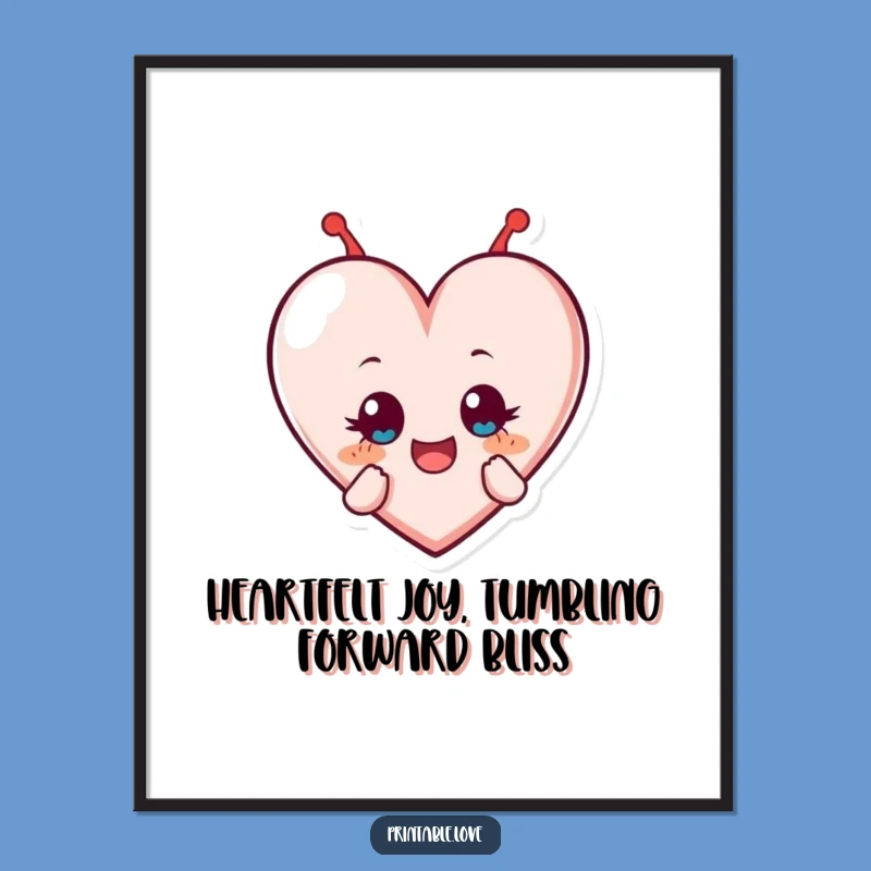 Free Printable Heart Wall Art: Delighted Tumbler Decor, Downloadable Joyful Art