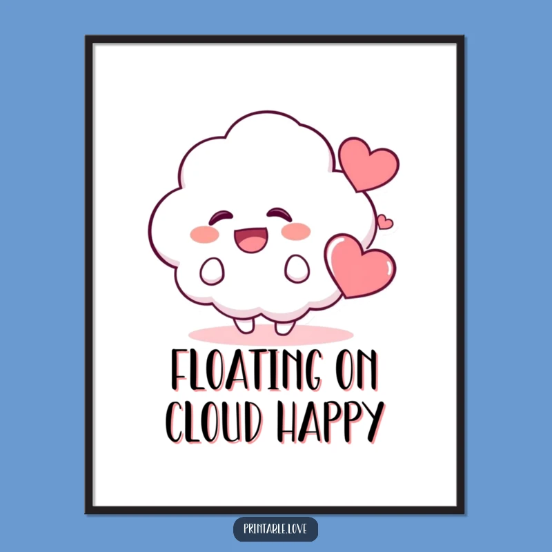 Kawaii Cloud Giggles Free Printable Wall Art: Whimsical & Funny Decor