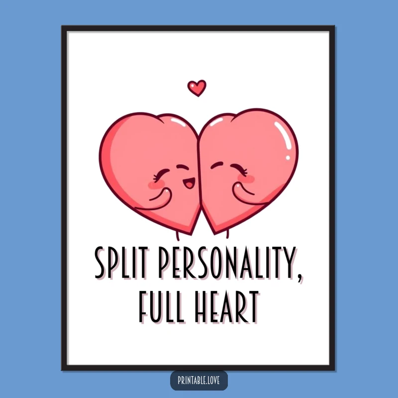 Funny Free Printable Wall Art: Giggling Hearts Duo! Hilarious Downloadable Art for Joyful Spaces