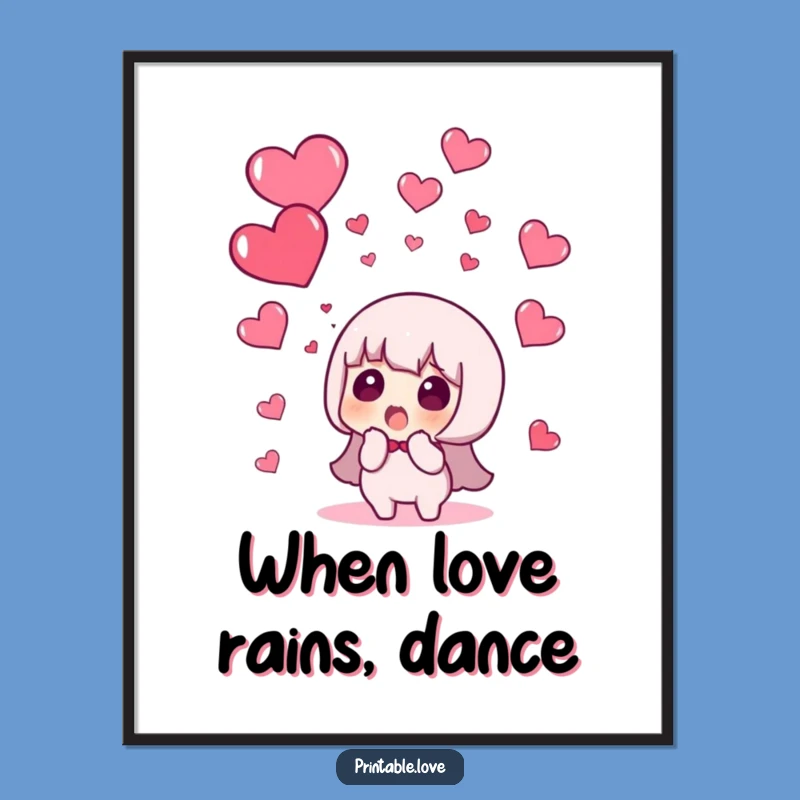 Funny Free Printable Wall Art: Shocked Character Heartfall - Downloadable Decor