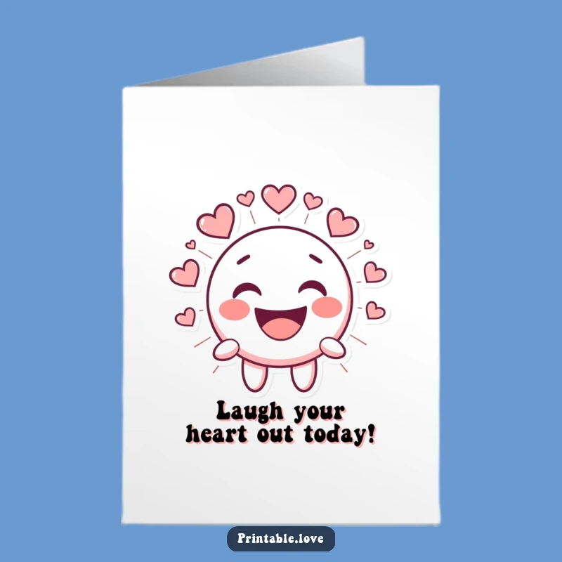 Free Printable Laughing Smiley Birthday Card: Heart Bursting Doctor Downloadable Gift
