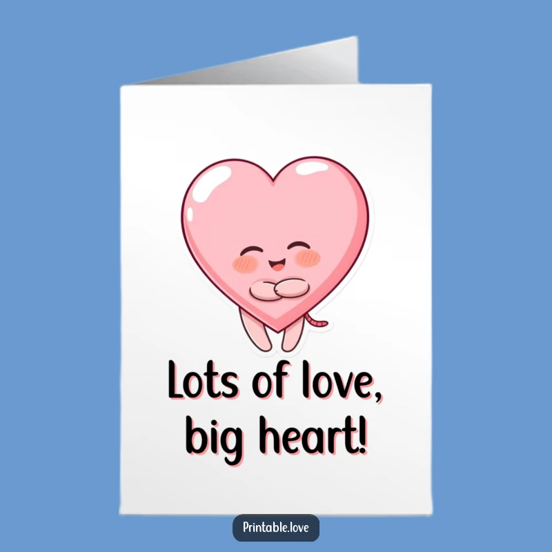 Free Printable Giggling Heart Hug Card - Funny Birthday Downloadable Gift
