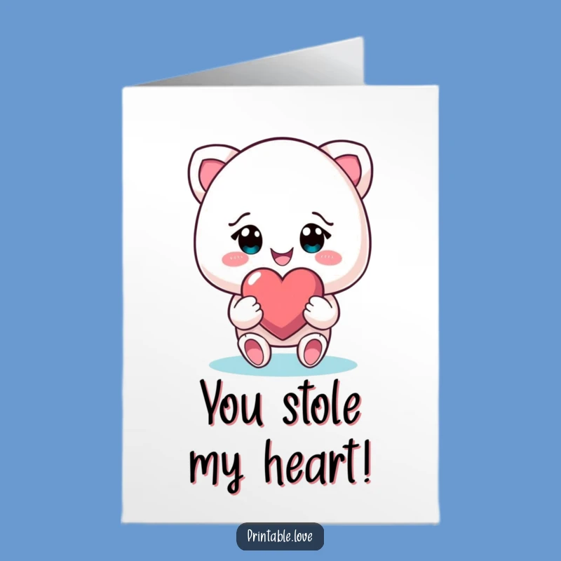 Free Printable Congrats Card: Character Gifts Heart for Success!