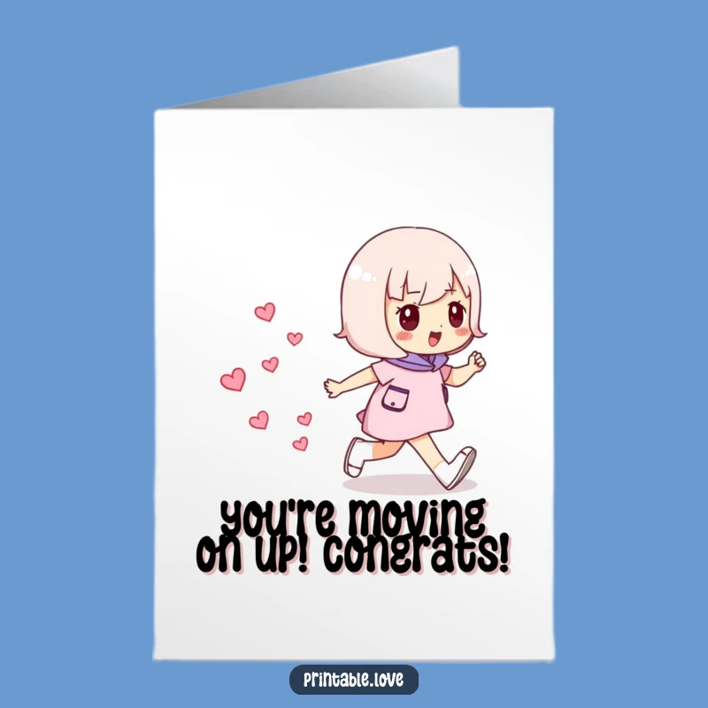 Free Printable Congrats Card: Confident Hearts Character - Humorous Downloadable Gift