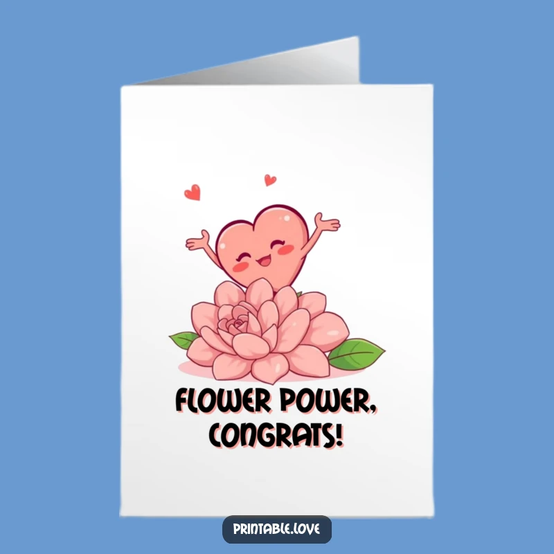 Free Printable Congrats Card: Heart's Mishap, Humorous Downloadable Way to Celebrate