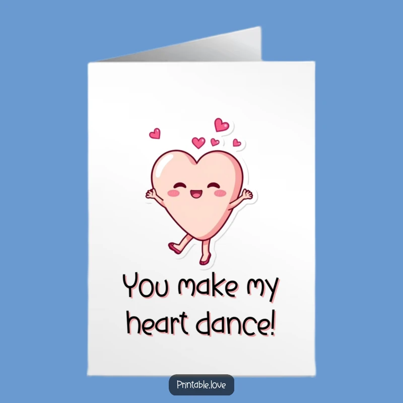 Free Printable Dancing Heart Congrats Card: Twirling DL Celebratory Gift