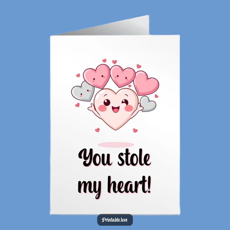 Free Printable Kawaii Heart Congrats Card: Joyful & Funny Downloadable