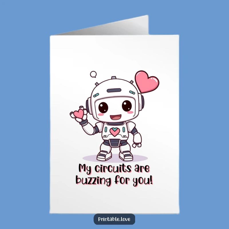 Free Printable Robot Congrats Card: Silly Bow for Amazing Achievement Downloadable Gift
