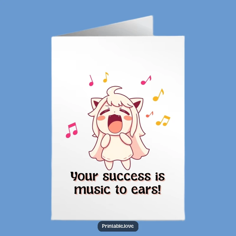 Hilarious Free Printable Congrats Card: Singing Character, Downloadable Gift