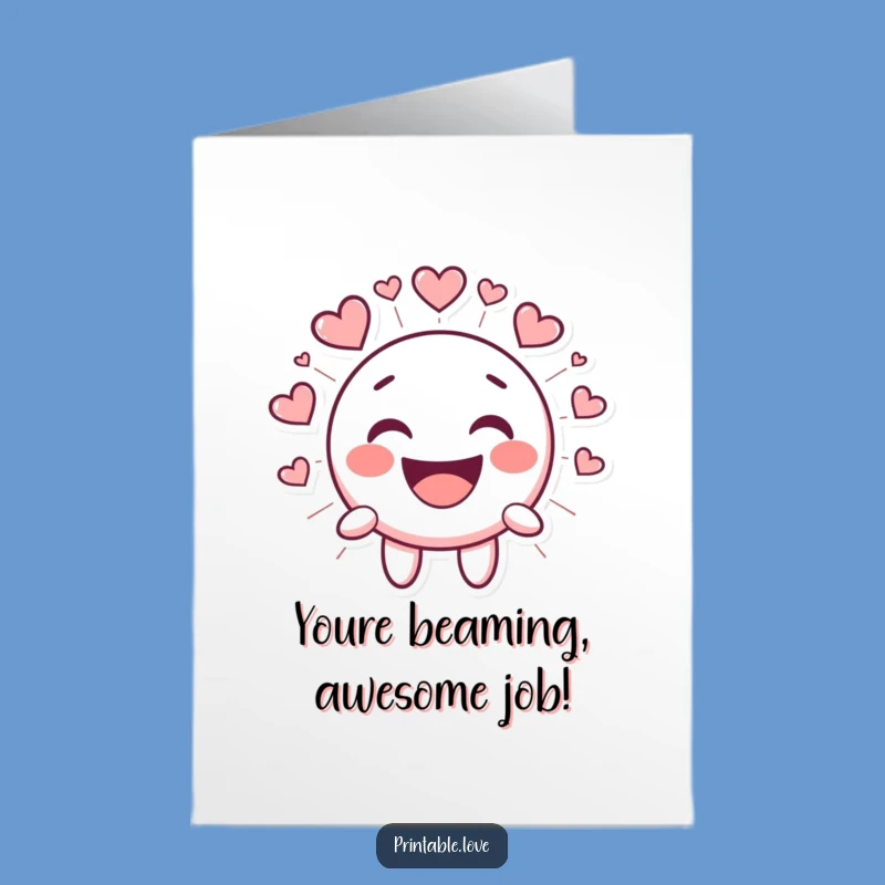 Free Printable Laughing Smiley Congrats Card: Heart Bursting Doctor Downloadable Celebration