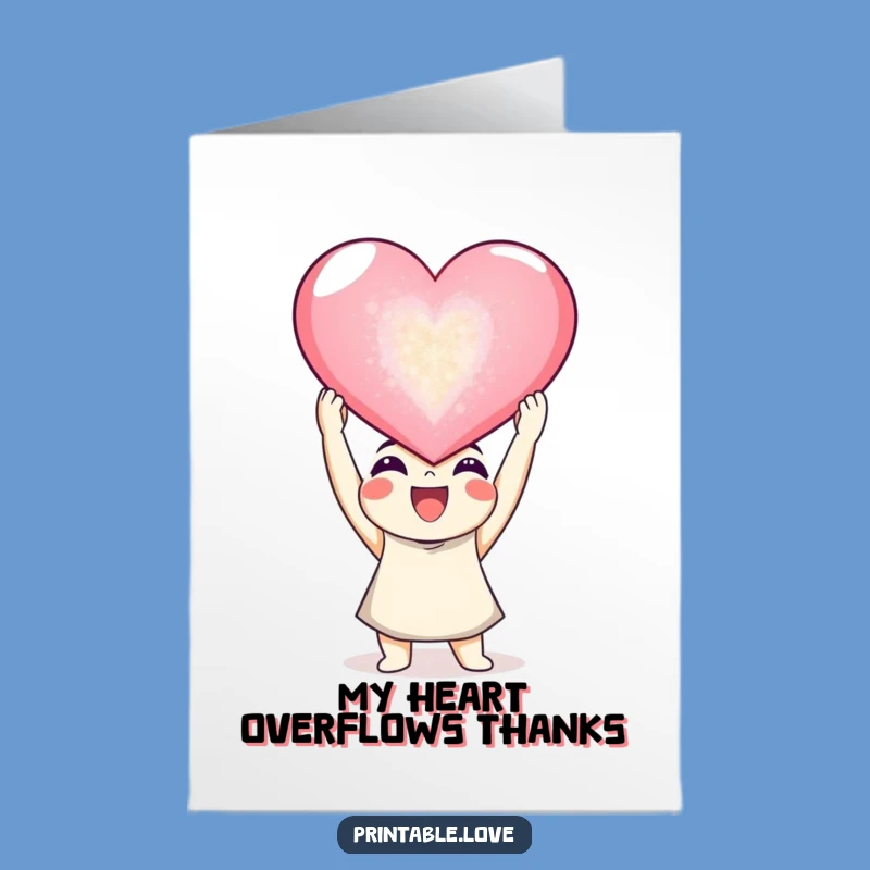 Free Printable Heart Thank You Card - Giant Sparkling Heart Downloadable