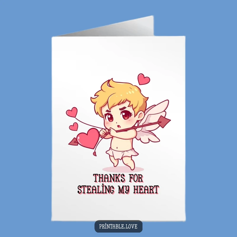 Free Printable Thank You Card: Cupid's Heartfelt Thanks, A Shot of Appreciation