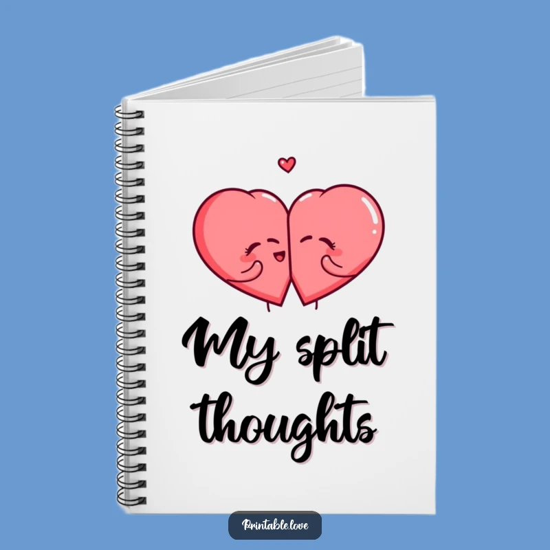 Funny Giggling Heart Notebook - Hilarious Split Heart Journal, Perfect Gift for Writers