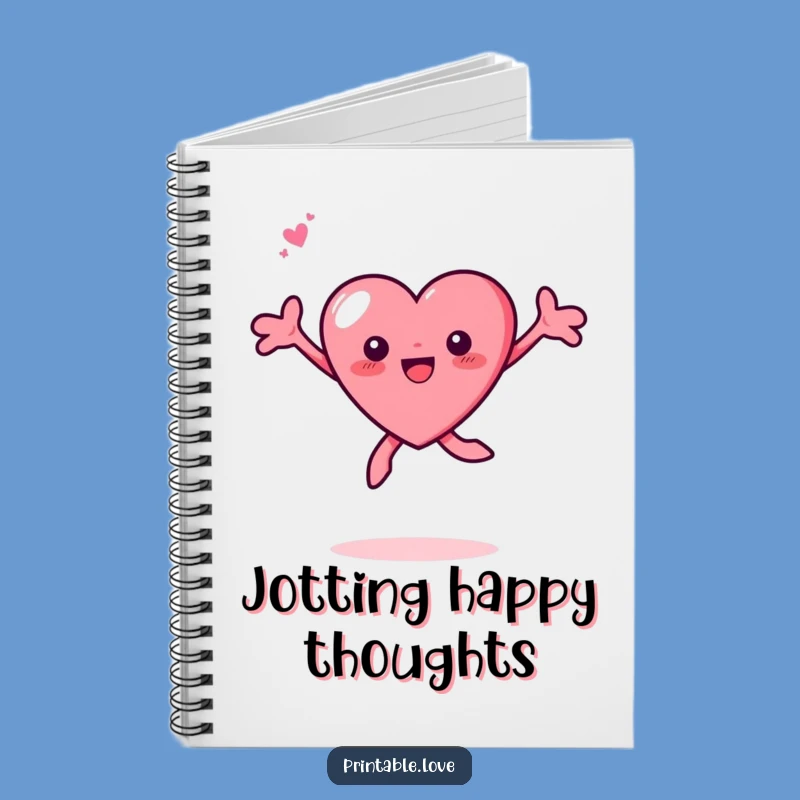 Funny Tiny Heart Leaping Notebook: Jot Down Happy Thoughts, A Perfect Gift