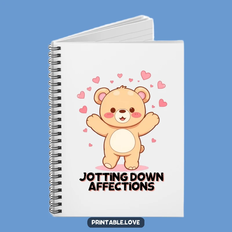 Funny Kawaii Teddy Bear Notebook - Jot Down Joy with a Dancing Bear
