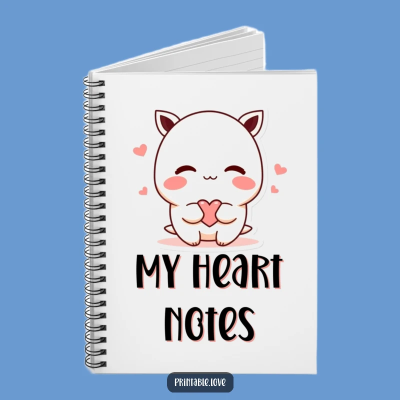 Funny Shy Kawaii Heart Notebook - Journal Your Sweetest Thoughts