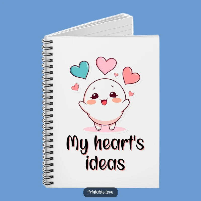 Funny Heart Juggling Notebook: Blushing Character Journal for Notes