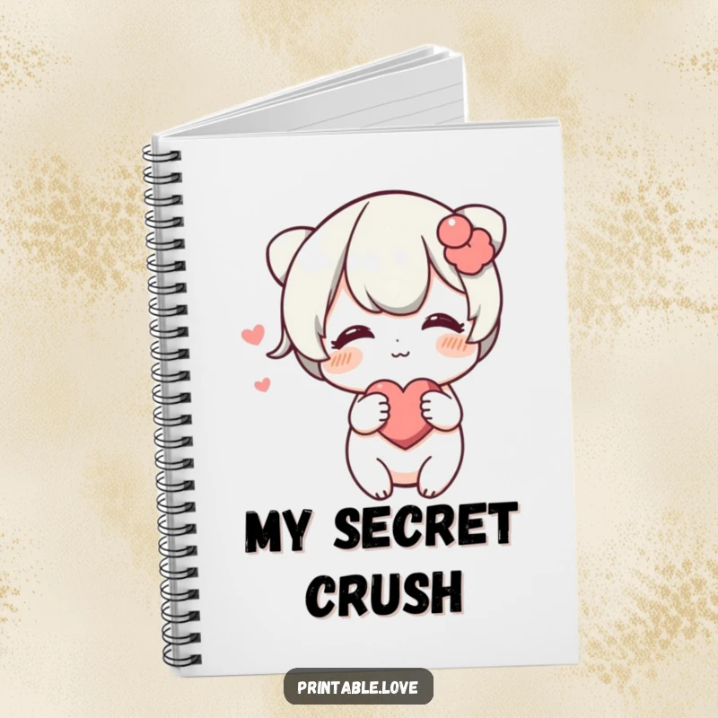 Funny Blushing Heart Notebook: A notebook featuring a blushing character playfully pushing a heart towards the viewer, inspiring sweet thoughts.