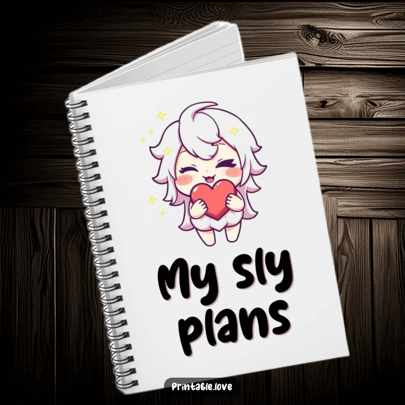 Funny Winking Heart Notebook: A notebook featuring a sparkling character winking with a mischievous grin while holding a heart, inspiring playful thoughts.