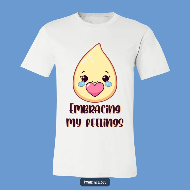 Funny Kawaii Tear T-Shirt: Happy Sparkle Tears, Heart Design, Ideal Funny Gift