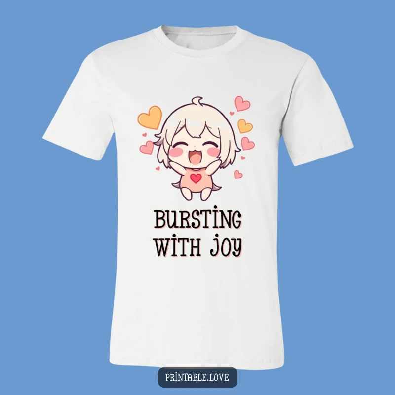 Funny Excited Heart Burst T-Shirt: Joyful Tee for Enthusiasts