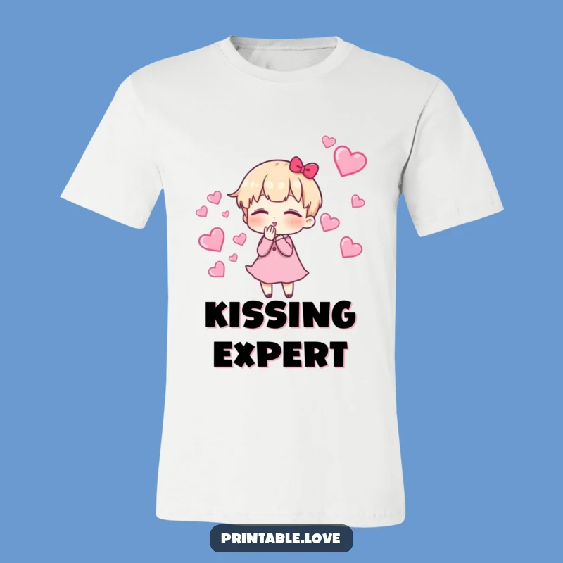 Funny Heart Kiss T-Shirt: Cute Character Design, Perfect Funny Gift for Her