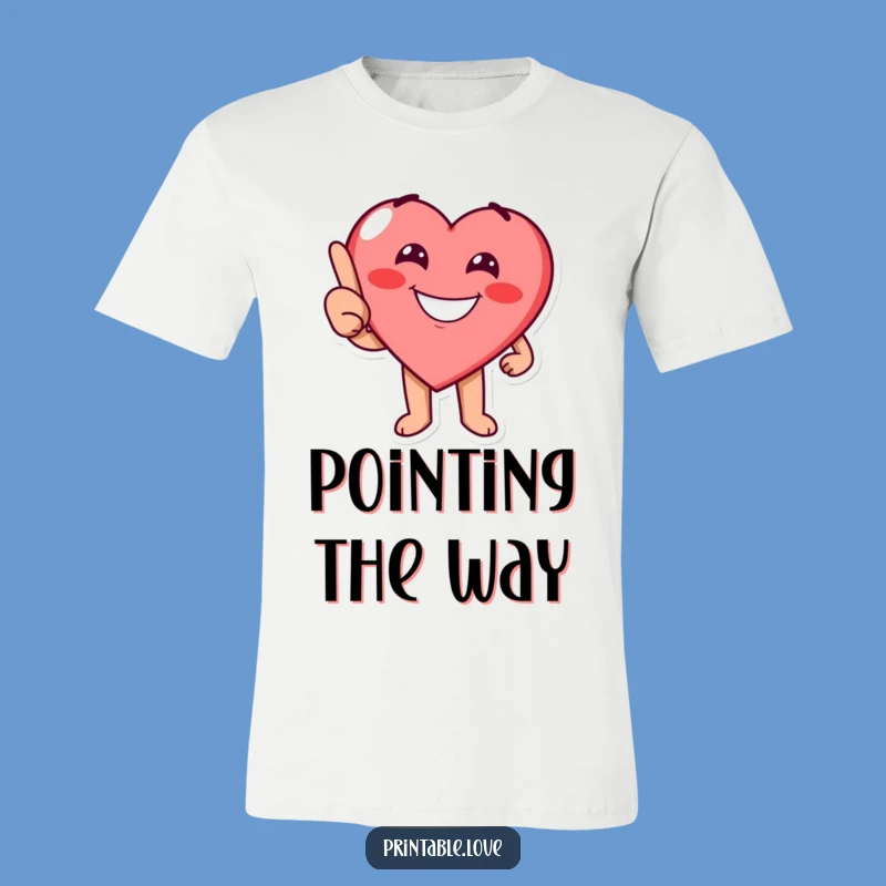 Funny Pointing Heart T-Shirt: Cheerful Guidance for a Fun Look