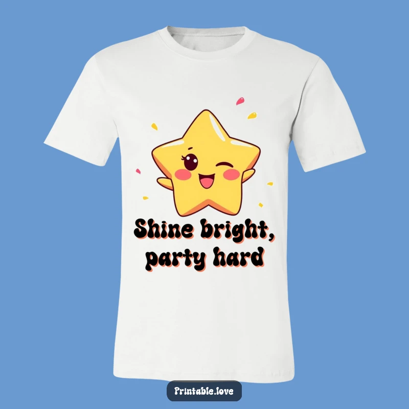Funny Winking Star T-Shirt: Cheeky Confetti Character, Awesome Funny Gift!