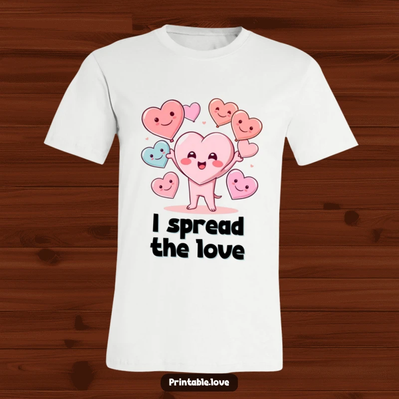 Funny Kawaii Heart Character Juggling Multiple Smiling Hearts with Delight, Ideal for Funny Gifts