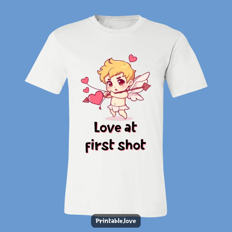 Funny Cupid T-Shirt: Determined Heart Arrow Shot, a Hilarious Love Gift