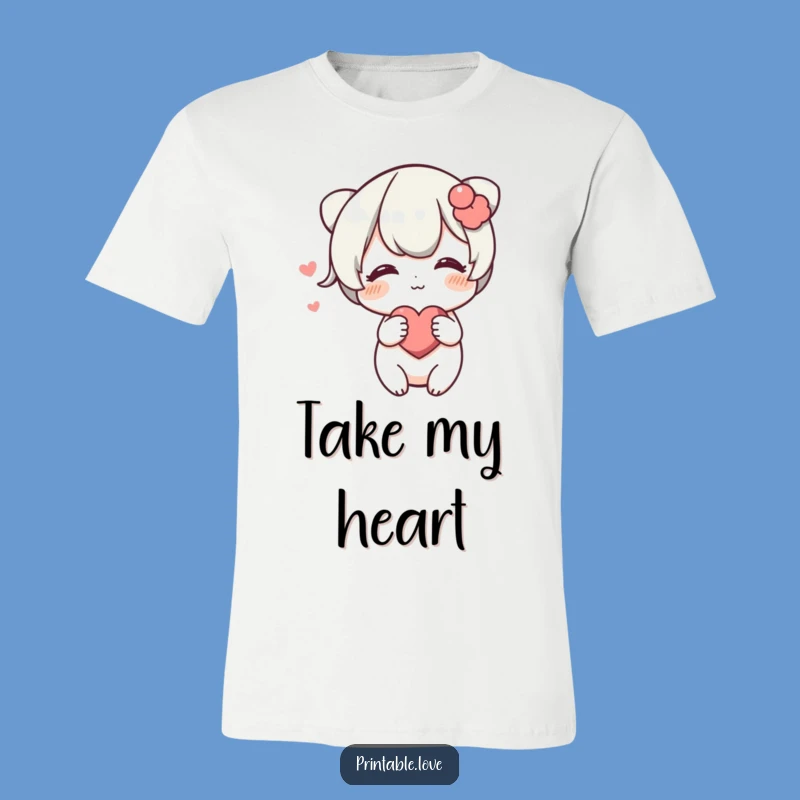 Funny Blushing Heart T-Shirt: Playful Affection, A Great Gift for the Bashful
