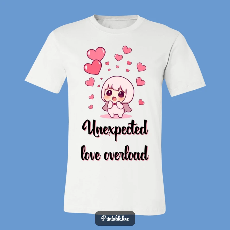 Funny Surprise Heart Rain T-Shirt: Epic Character Reaction Gift for Lovers