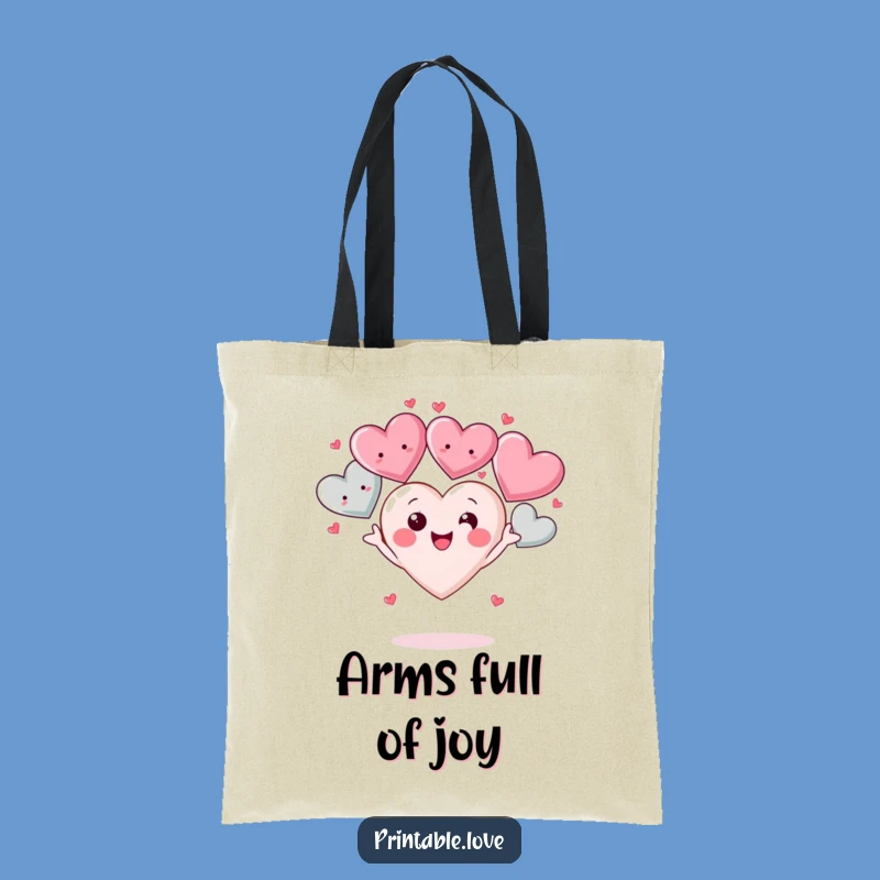 Funny Kawaii Heart Tote Bag: Carry Your Love Around with This Adorable Juggling Accessory
