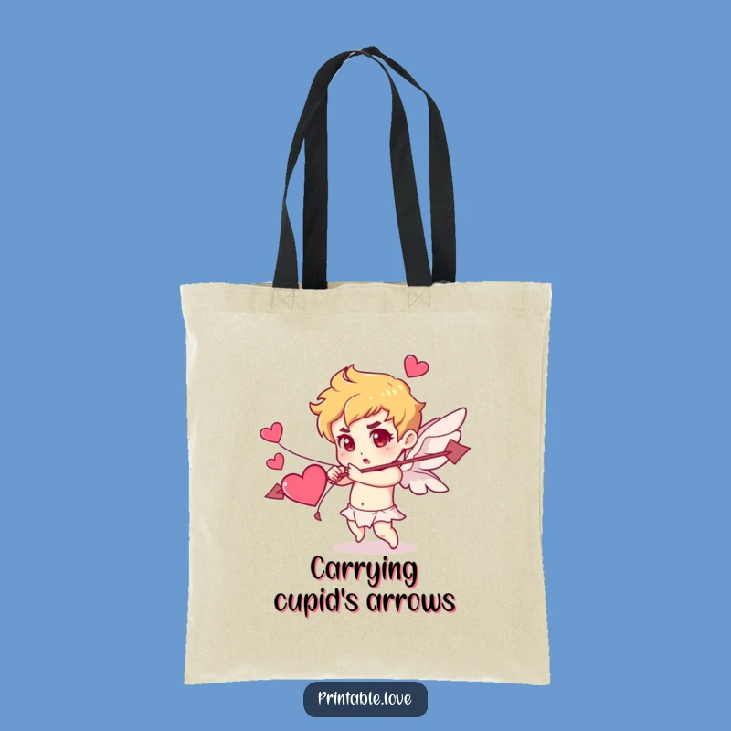 Funny Cupid Tote Bag: Carry Your Heart Arrow with Determination, Practical Gift