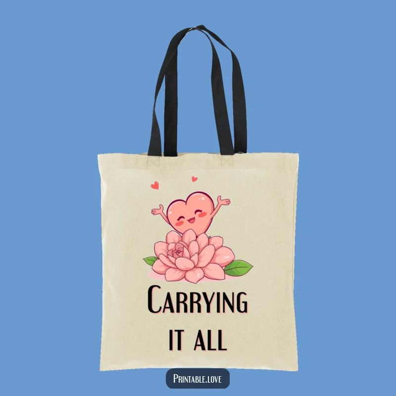 Funny Tripping Heart Tote Bag: Carry Your Laughs Everywhere