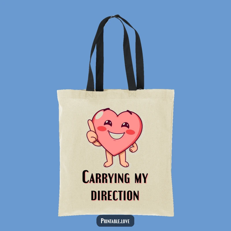 Funny Pointing Heart Tote Bag: Carry Cheer and Direction