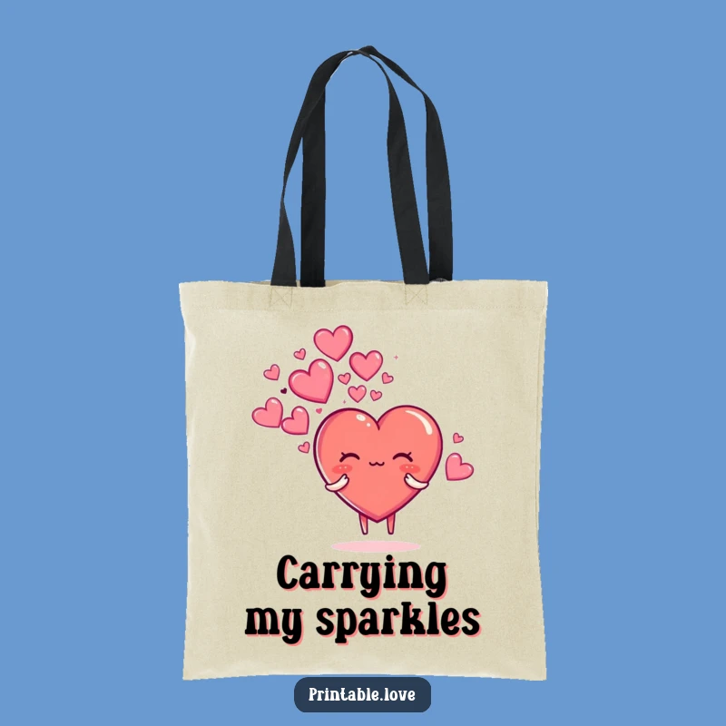 Funny Sparkly Hearts Tote Bag: Carry Your Magic, Perfect Everyday Funny Gift
