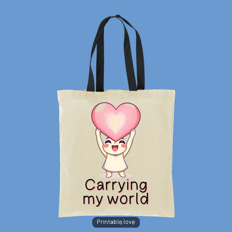 Funny Joyful Heart Tote Bag: Giant Heart Carry-All Gift