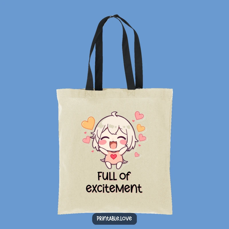 Funny Excited Heart Burst Tote Bag: Carry Your Joy Gift