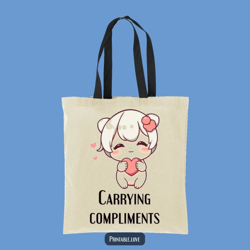 Funny Blushing Heart Tote Bag: Carry Shy Love, A Practical and Sweet Gift