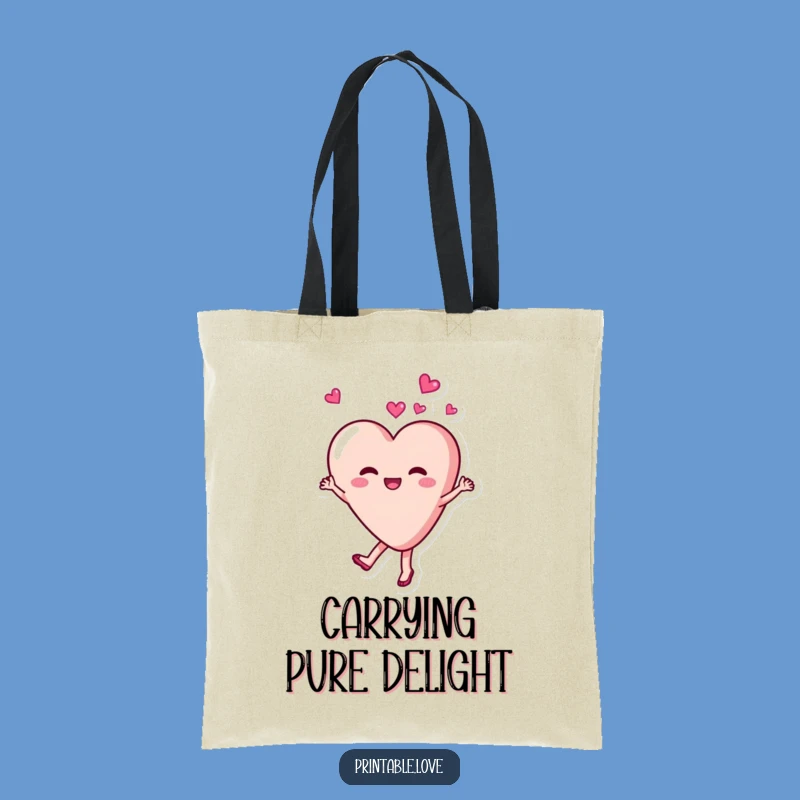 Funny Dancing Heart Tote Bag: Carry Joy and Delight Everywhere