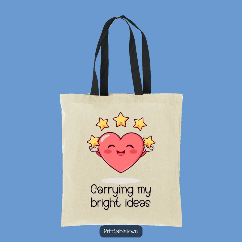Funny Heart Juggler Tote Bag: Stars & Grins - Carry Your Fun!