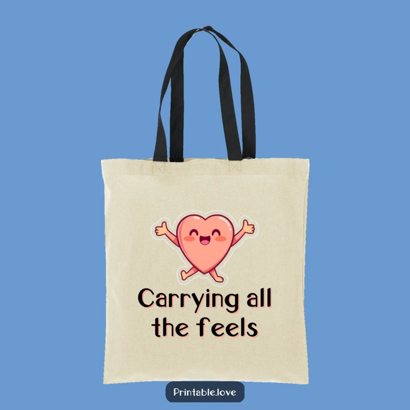 Funny Heart Tote Bag: Joyful Carryall, Perfect Gift for Happy Shoppers